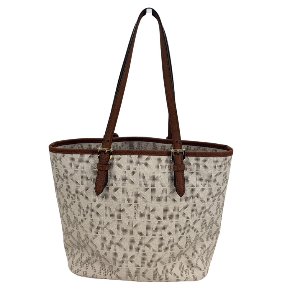 Michael Kors Jet Set Signature Logo Vanilla Tote Bag - Picture 5 of 10